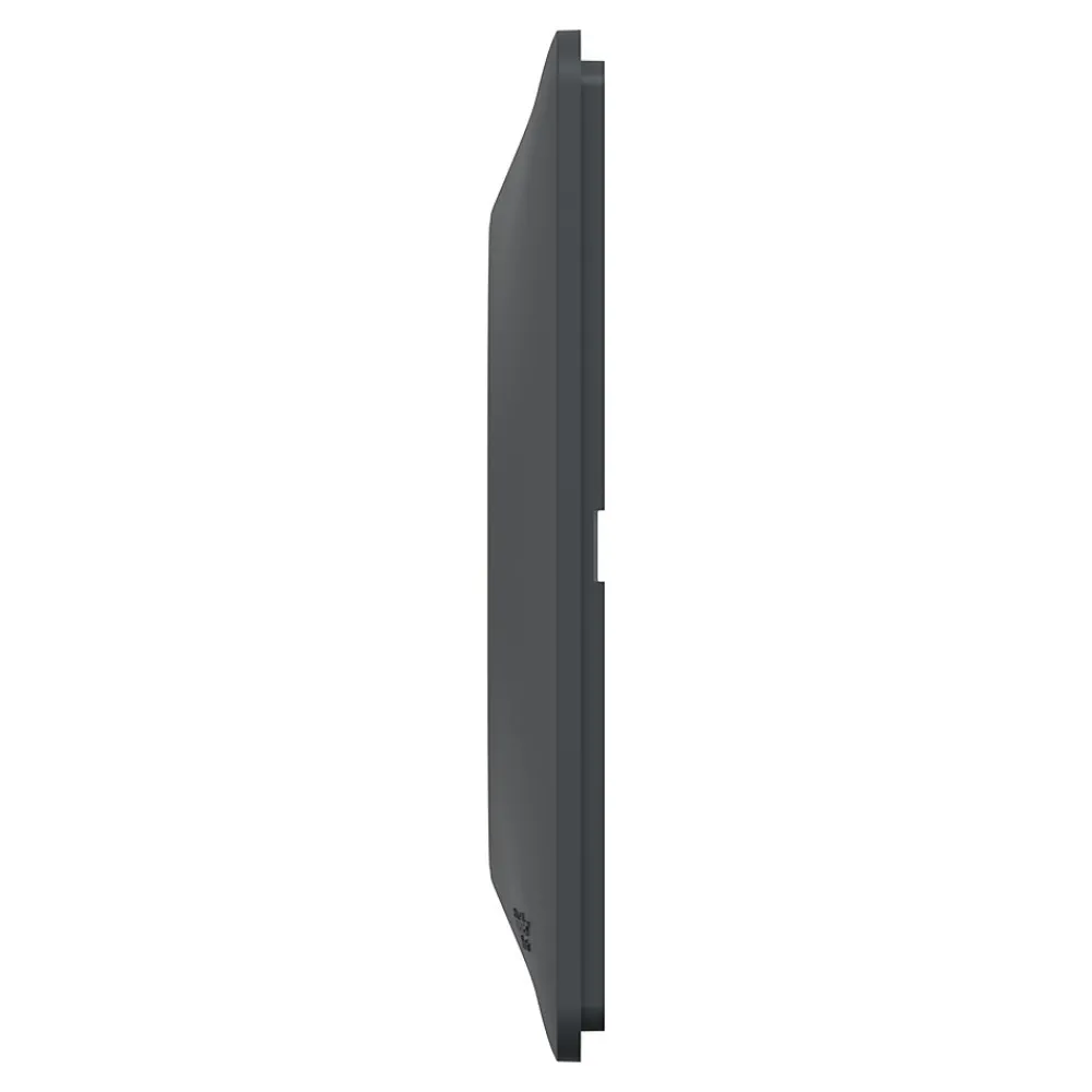 Schneider Electric Plaque De Finition Pour Interrupteur Et Prise À Composer-Plaque de finition 3 postes Ovalis S340706E coloris anthracite avec liseré laiton l.229 x P.10 x H.87 mm