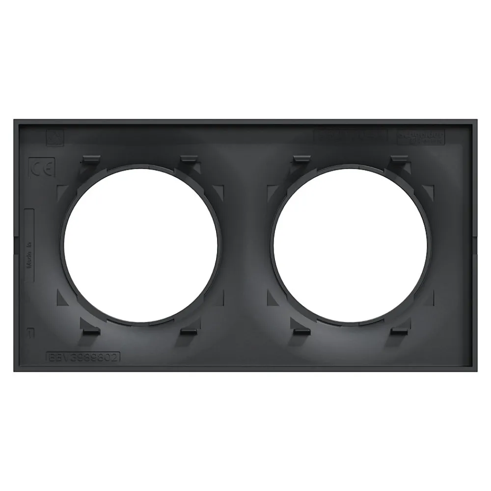 Schneider Electric Plaque de finition 2 postes Odace Styl S54C704 coloris anthracite avec liseré anthracite l.156 x P.10 x H.85 mm