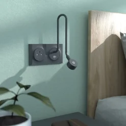 Schneider Electric Plaque de finition 2 postes Odace Styl S54C704 coloris anthracite avec liseré anthracite l.156 x P.10 x H.85 mm