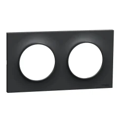 Schneider Electric Plaque de finition 2 postes Odace Styl S54C704 coloris anthracite avec liseré anthracite l.156 x P.10 x H.85 mm