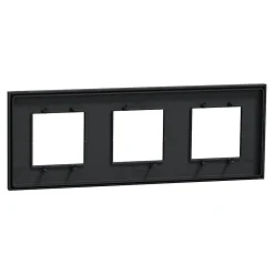 Schneider Electric Plaque de finition 3 postes Unica Déco Essentielle NU600654 coloris anthracite l.230,6 x P.10,25 x H.85 mm