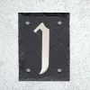 Chapuis Plaque de numéro de rue, en schiste, noir, L.11,5 x l.15 cm, CIXA10