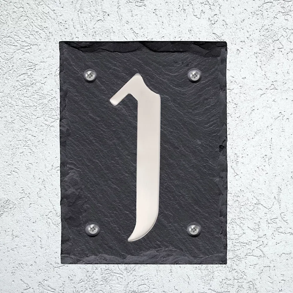 Chapuis Plaque de numéro de rue, en schiste, noir, L.11,5 x l.15 cm, CIXA10
