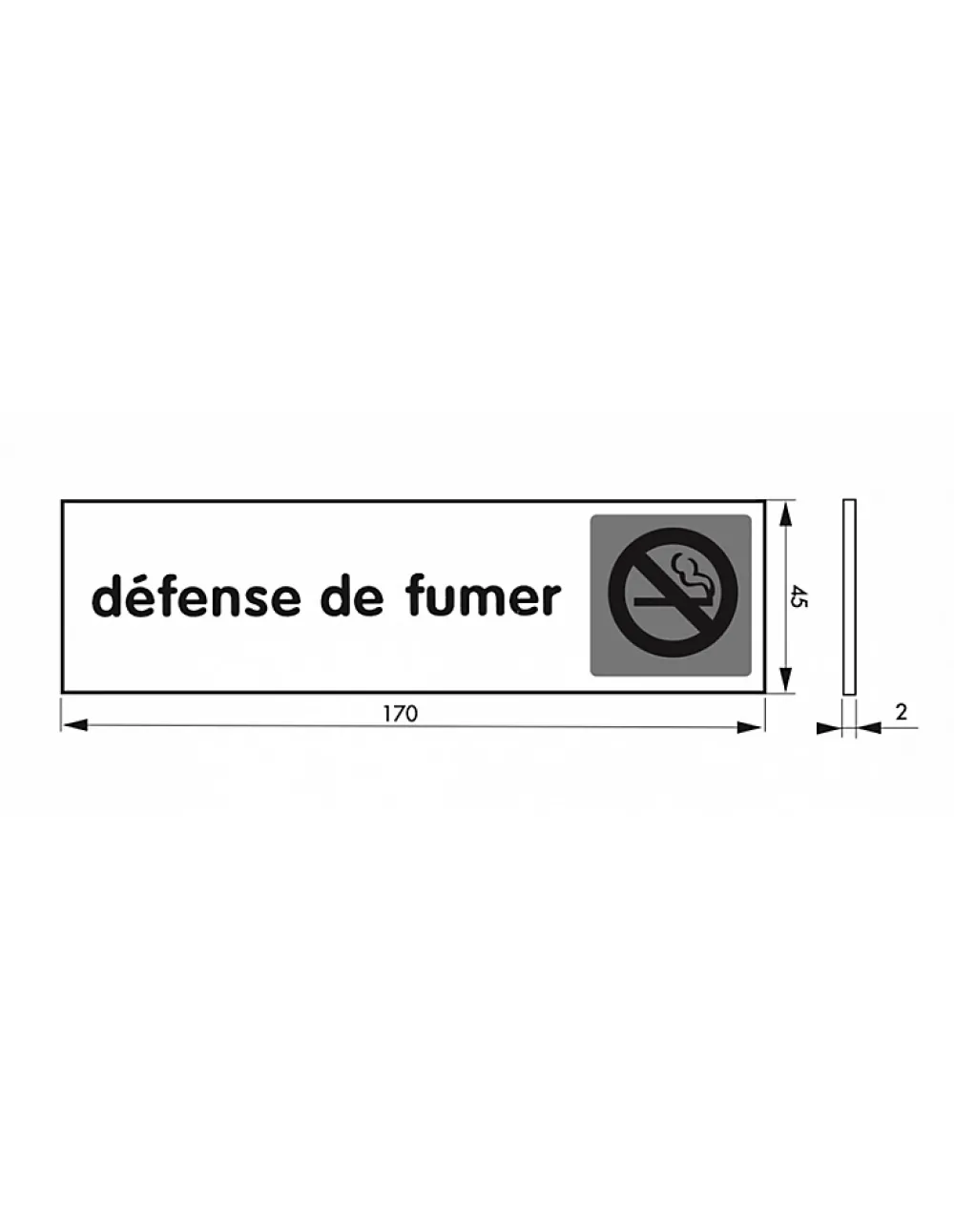 Thirard Panneau De Signalisation-Plaque de signalisation Défense de fumer, plexiglass adhésif, 170x45mm -