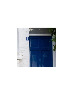 Thirard Chiffre Et Lettre Pour Maison-Plaque de signalisation 1, marquage blanc sur fond bleu, panneau PVC adhésif, 65x90mm -