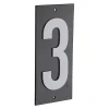 Thirard Chiffre Et Lettre Pour Maison-Plaque de signalisation 3, marquage blanc sur fond noir, panneau ABS à visser, 56x120mm -