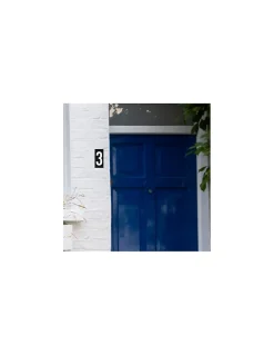 Thirard Chiffre Et Lettre Pour Maison-Plaque de signalisation 3, marquage blanc sur fond noir, panneau ABS à visser, 56x120mm -