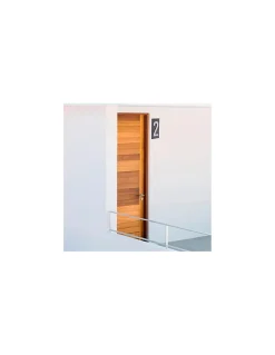 Thirard Plaque de signalisation 2, marquage blanc sur fond noir, panneau ABS à visser, 56x120mm -