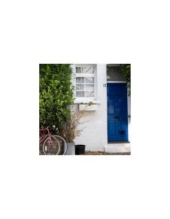Thirard Plaque de signalisation 6, marquage blanc sur fond bleu, panneau PVC adhésif, 65x90mm -