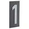 Thirard Plaque de signalisation 1, marquage blanc sur fond noir, panneau ABS à visser, 56x120mm -
