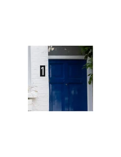 Thirard Plaque de signalisation 1, marquage blanc sur fond noir, panneau ABS à visser, 56x120mm -