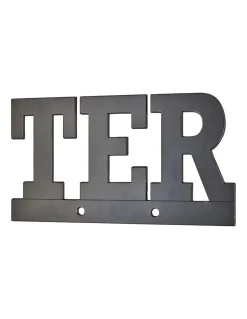 Thirard Plaque de signalisation TER, alliage à visser, hauteur 80mm, noir -