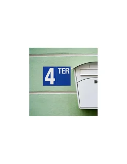Thirard Plaque de signalisation TER, marquage blanc sur fond bleu, panneau PVC adhésif, 65x90mm -