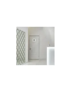 Thirard Plaque de signalisation WC Homme , à visser, inox brossé, marquage noir, 100x100mm -