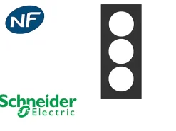 Schneider Electric Plaque enjoliveur triple verticale ent. 57 mm anthracite Schneider Odace Styl
