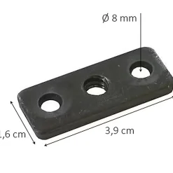 Diall 4 platines 3 trous ø8 mm x L. 39 mm x l. 16 mm