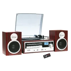 Inovalley Enceinte, Écouteur Et Casque-Platine vinyle Hifi RETRO multifonction