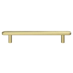 GoodHome Poignée De Meuble-Poignée de meuble arrondi Garlan aluminium effet laiton satin doré l.168mm x l.15mm x H. 27mm entraxe 128mm