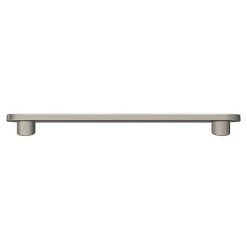 GoodHome Poignée De Meuble-Poignée de meuble arrondi Minzh aluminium effet nickel satin gris l.153mm x l.25mm x H. 16mm entraxe 128mm
