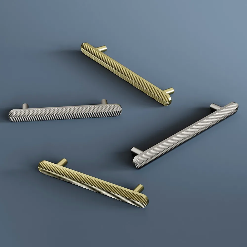 GoodHome Poignée de meuble arrondi Garlan aluminium effet nickel satin gris l.168mm x l.15mm x H. 27mm entraxe 128mm