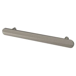 GoodHome Poignée de meuble arrondi Garlan aluminium effet nickel satin gris l.168mm x l.15mm x H. 27mm entraxe 128mm