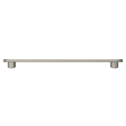 GoodHome Poignée de meuble arrondi Minzh aluminium effet nickel satin gris l.185mm x l.25mm x H. 16mm entraxe 160mm