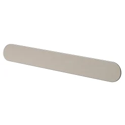 GoodHome Poignée de meuble arrondi Minzh aluminium effet nickel satin gris l.185mm x l.25mm x H. 16mm entraxe 160mm