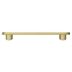 GoodHome Poignée de meuble arrondi Minzh aluminium effet laiton satin doré l.121mm x l.25mm x H. 16mm entraxe 96mm