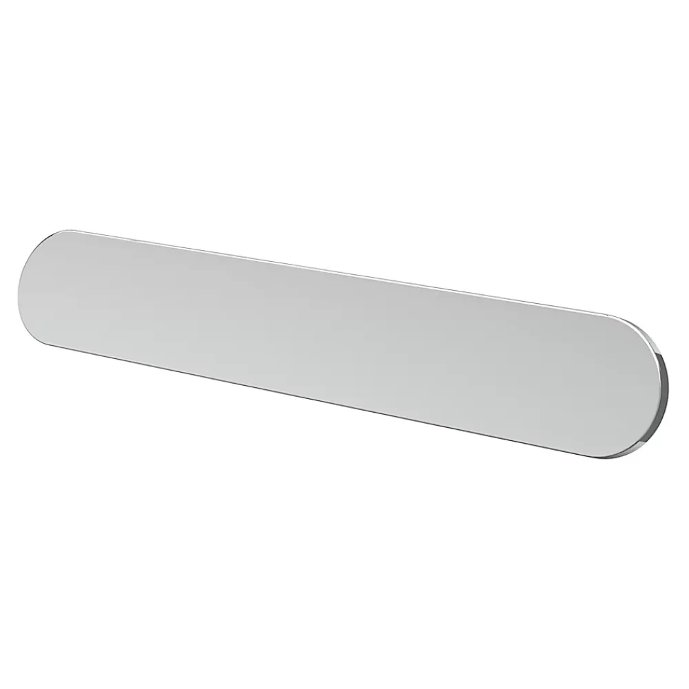 GoodHome Poignée De Meuble-Poignée de meuble arrondi Minzh aluminium effet chromé gris l.153mm x l.25mm x H. 16mm entraxe 128mm