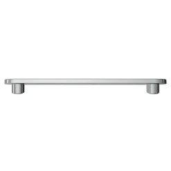 GoodHome Poignée De Meuble-Poignée de meuble arrondi Minzh aluminium effet chromé gris l.153mm x l.25mm x H. 16mm entraxe 128mm