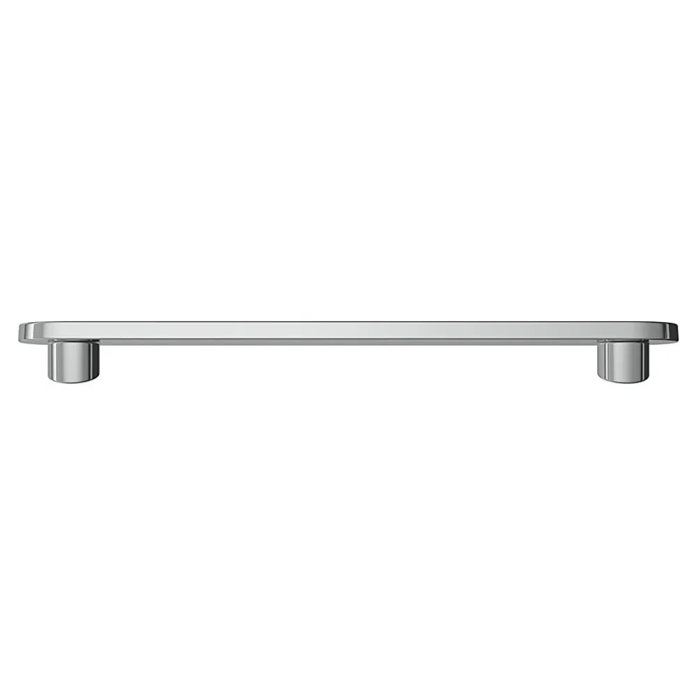 GoodHome Poignée De Meuble-Poignée de meuble arrondi Minzh aluminium effet chromé gris l.153mm x l.25mm x H. 16mm entraxe 128mm