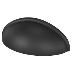 GoodHome Poignée De Meuble-Poignée de meuble demi-ronde Armel mat noir l.79mm x l.28mm x H. 26mm entraxe 64mm
