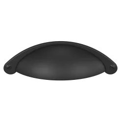 GoodHome Poignée De Meuble-Poignée de meuble demi-ronde Kilhog mat noir l.104mm x l.30mm x H. 26mm entraxe 64mm