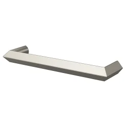 GoodHome Poignée De Meuble-Poignée de meuble Droit Keri effet nickel satin gris l.106mm x l.11mm x H. 27mm entraxe 96mm