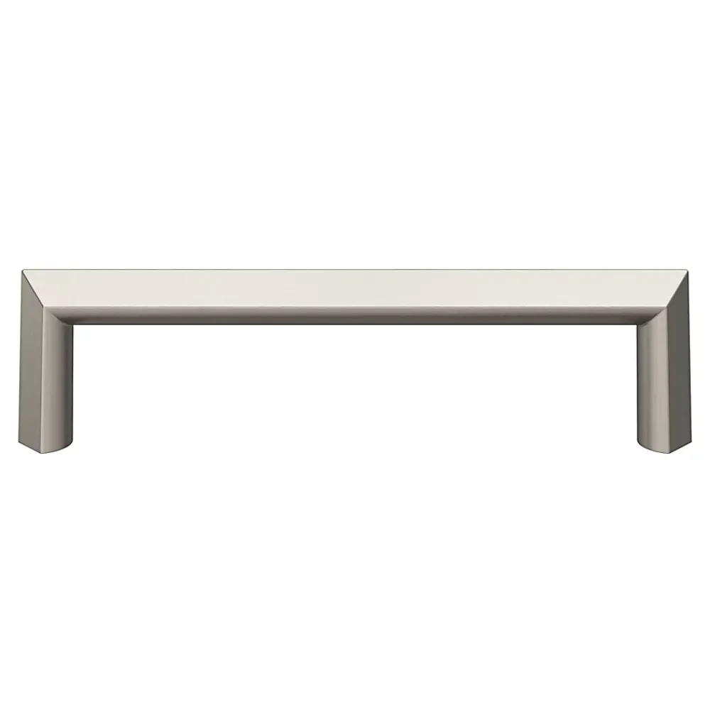 GoodHome Poignée De Meuble-Poignée de meuble Droit Keri effet nickel satin gris l.106mm x l.11mm x H. 27mm entraxe 96mm