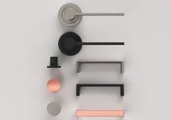 GoodHome Poignée de meuble Droit Dotz effet nickel satin gris l.104mm x l.14mm x H. 26mm entraxe 96mm