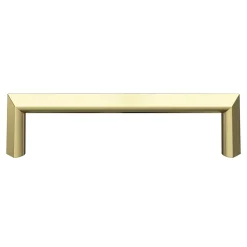 GoodHome Poignée de meuble Droit Keri effet laiton satin doré l.106mm x l.11mm x H. 27mm entraxe 96mm