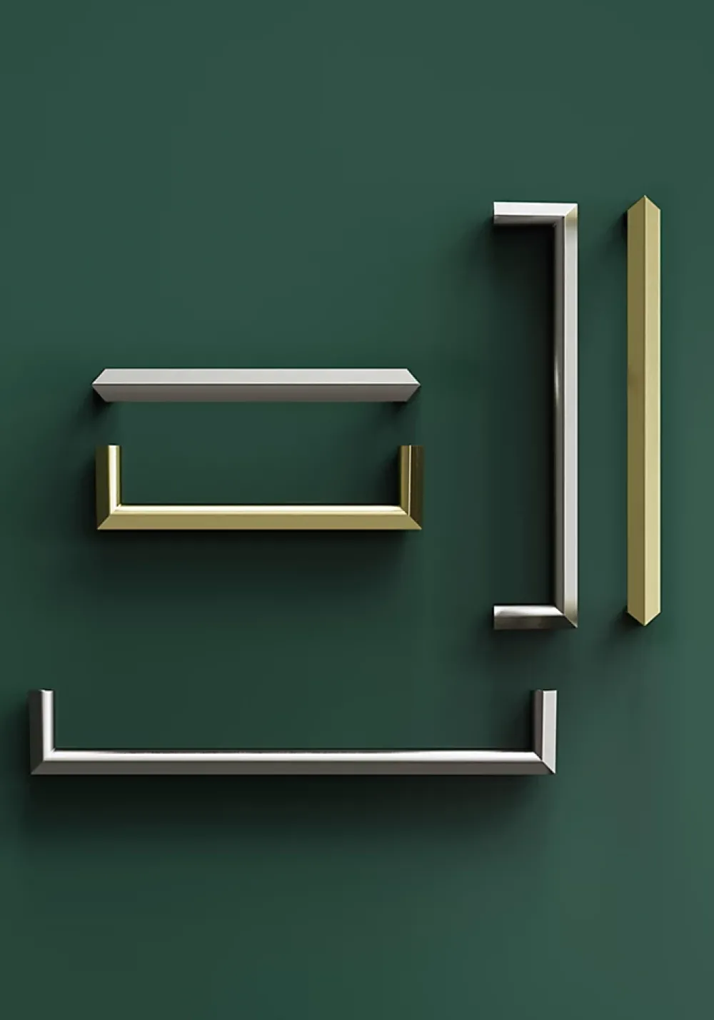 GoodHome Poignée de meuble Droit Keri effet laiton satin doré l.106mm x l.11mm x H. 27mm entraxe 96mm