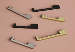 GoodHome Poignée de meuble Droit Skej aluminium mat noir l.158mm x l.7mm x H. 30mm entraxe 128mm