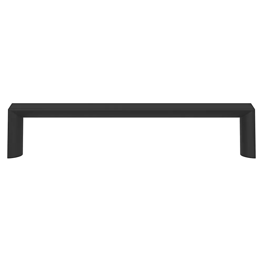 GoodHome Poignée De Meuble-Poignée de meuble Droit Dotz mat noir l.135mm x l.12mm x H. 26mm entraxe 128mm