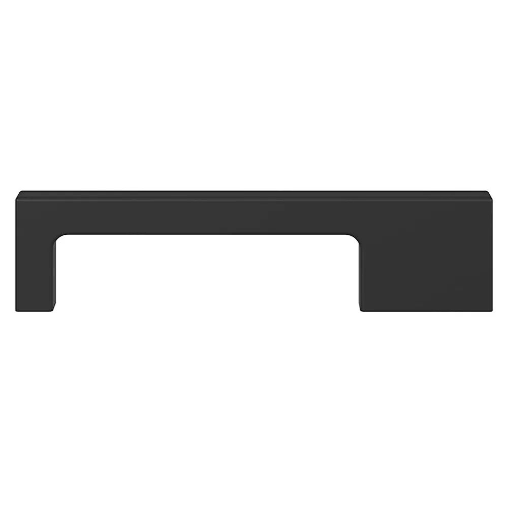 GoodHome Poignée de meuble Droit Skej aluminium mat noir l.126mm x l.7mm x H. 30mm entraxe 96mm
