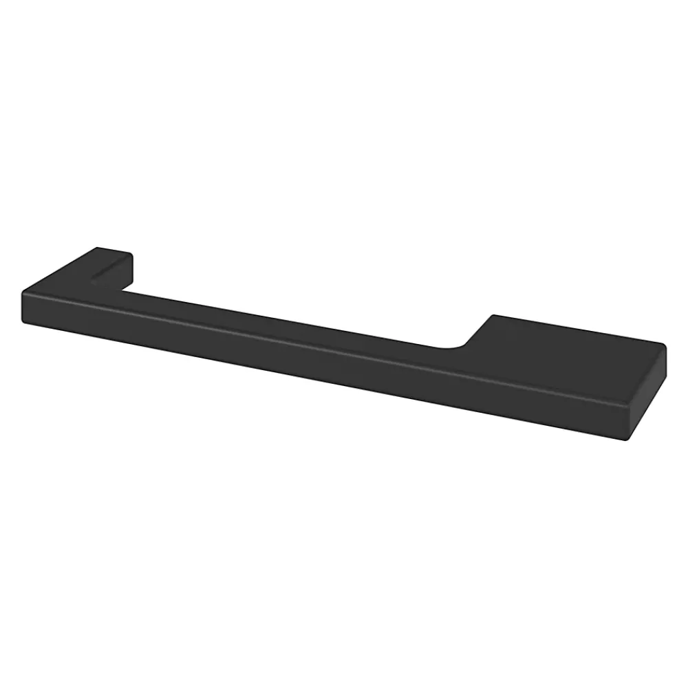 GoodHome Poignée de meuble Droit Skej aluminium mat noir l.126mm x l.7mm x H. 30mm entraxe 96mm