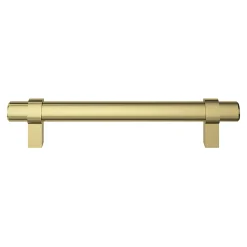 GoodHome Poignée de meuble en T Kerver acier et Zamac effet laiton doré l.168mm x l.18mm x H. 34mm entraxe 128mm