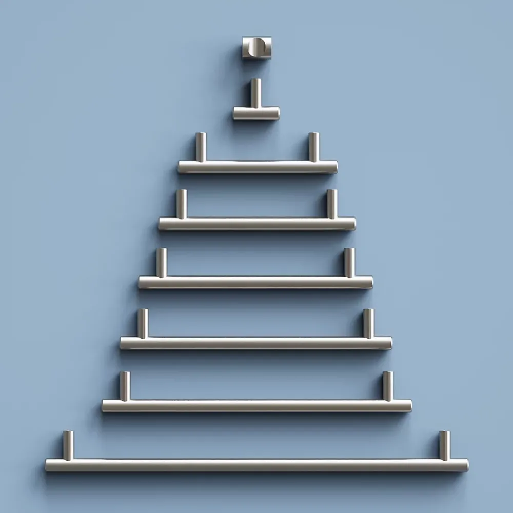 GoodHome Poignée de meuble en T Dizel acier effet nickel satin gris l.264mm x l.12mm x H. 35mm entraxe 224mm