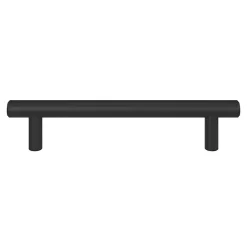 GoodHome Poignée De Meuble-Poignée de meuble en T Dizel acier mat noir l.168mm x l.12mm x H. 35mm entraxe 128mm
