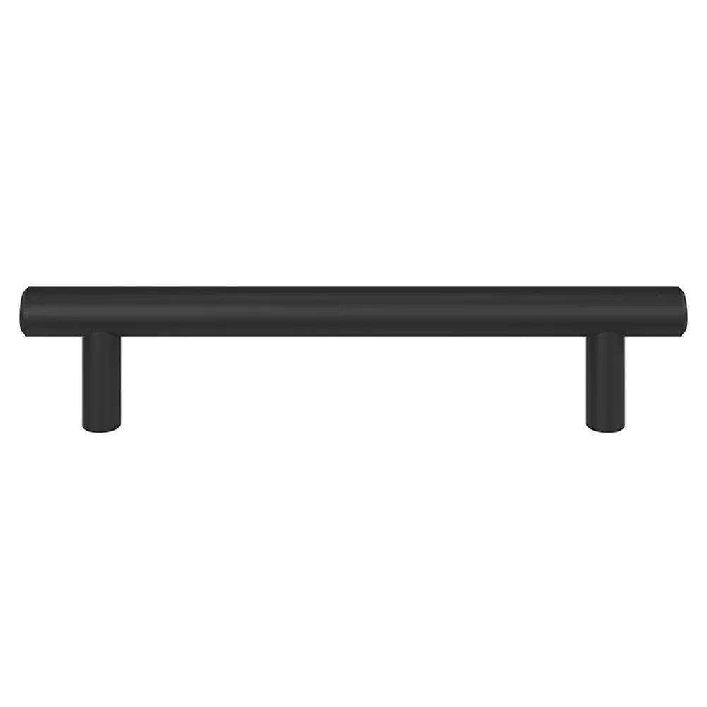 GoodHome Poignée De Meuble-Poignée de meuble en T Dizel acier mat noir l.168mm x l.12mm x H. 35mm entraxe 128mm