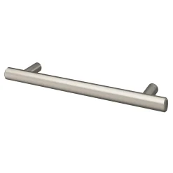 GoodHome Poignée de meuble en T Dizel acier effet nickel satin gris l.168mm x l.12mm x H. 35mm entraxe 128mm