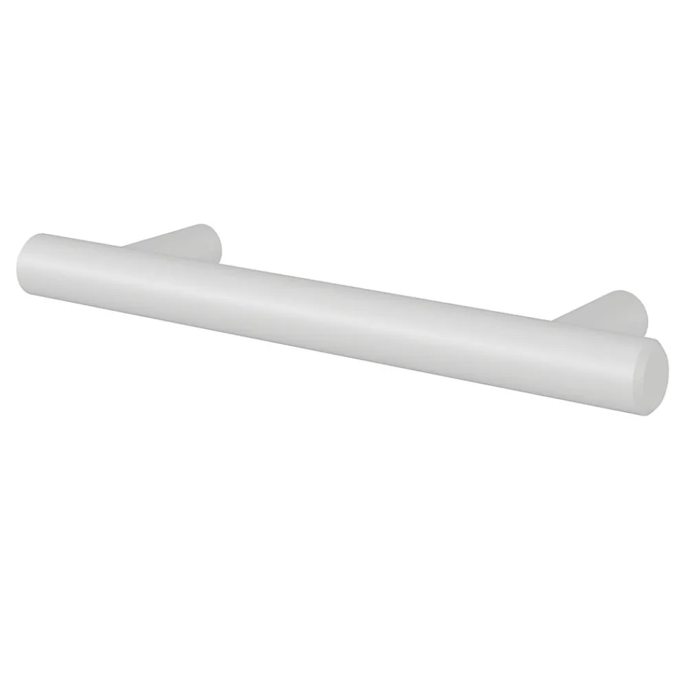 GoodHome Poignée De Meuble-Poignée de meuble en T Dizel acier mat blanc l.136mm x l.12mm x H. 35mm entraxe 96mm