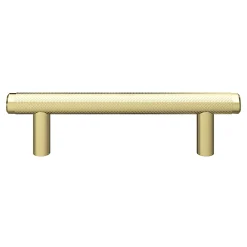 GoodHome Poignée de meuble en T Irus acier effet laiton satin doré l.136mm x l.12mm x H. 35mm entraxe 96mm