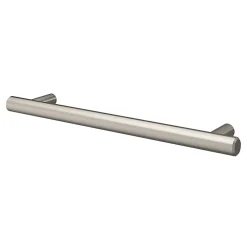 GoodHome Poignée De Meuble-Poignée de meuble en T Dizel acier effet nickel satin gris l.200mm x l.12mm x H. 35mm entraxe 160mm